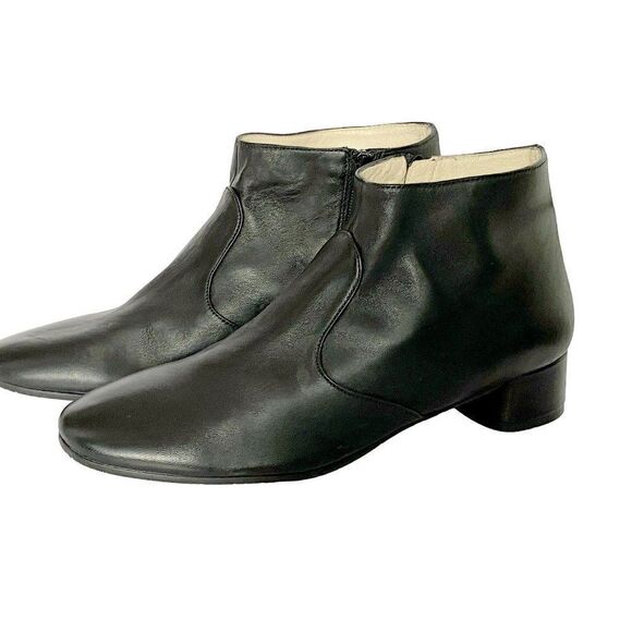 Almalfi Black Rangoni Booties 11M Soft Leather Round Toe Side Zip Italy NEW - Picture 7 of 7